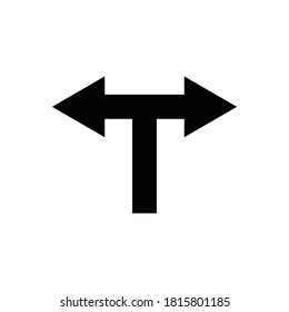 T-junction arrow icon. Design template vector