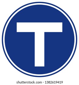 T-Junction Traffic Road Sign,Vector Illustration, Isolate On White Background,Symbols, Icon. EPS10