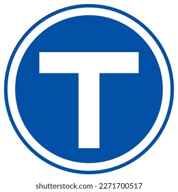 T-Junction Traffic Road Sign,Vector Illustration, Isolate On White Background,Symbols, Label. EPS10  