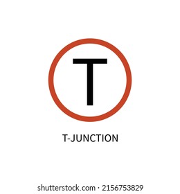 T-Junction vector icon illustration sign