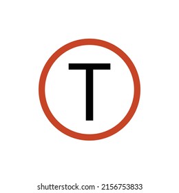T-Junction vector icon illustration sign