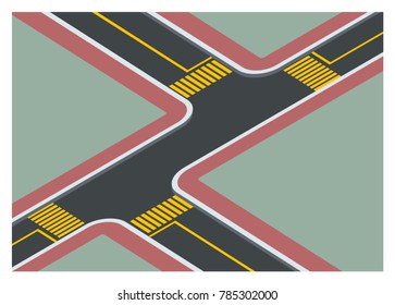 T-junction/road crossing simple illustration