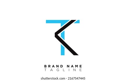 TK Alphabet letters Initials Monogram logo KT, T and K