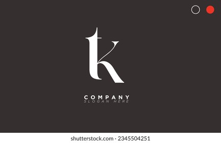 TK Alphabet letters Initials Monogram logo KT, T and K