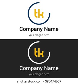 TK business logo icon design template elements. Vector color sign.