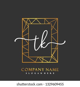 TK Initial Handwriting logo template vector