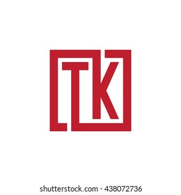 TK initial letters looping linked square logo red