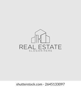 TK initial monogram logo for real estate with luxury building style