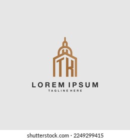 TK initial monogram real estate logo with imperium style desgn