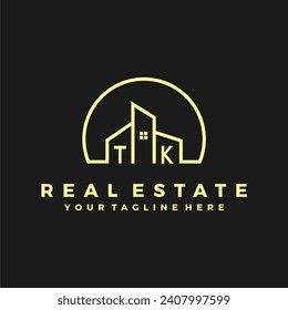 TK initials homes modern building company logo vector.eps
