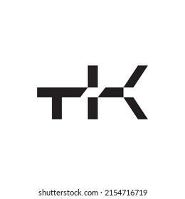 TK initials monogram letter text alphabet logo design