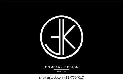Monograma del logotipo de las letras abstractas TK, KT