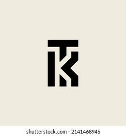 TK KT logo. the letter T and K perfectly combined into a new, modern and original Logo