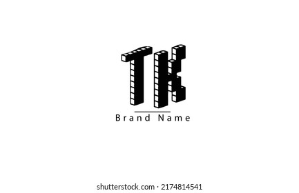 TK KT T K modelo de monograma del logotipo del vector abstracto