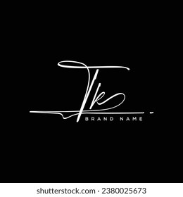 TK letter beauty handwriting vector logo. 