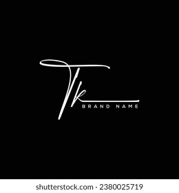 TK letter beauty handwriting vector logo. 