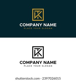 TK Letter Monogram Gold Minimalist Vector Logo