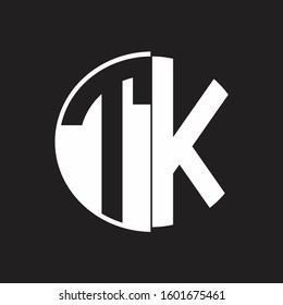 TK Logo monogram with Negative space style design tempate