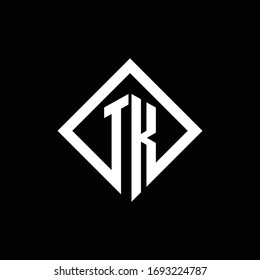 TK logo monogram with square rotate style design template