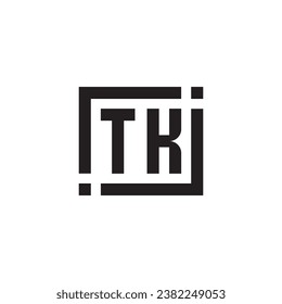 TK minimalist geometric symbol logo in high quality professional design that will print well across any print media