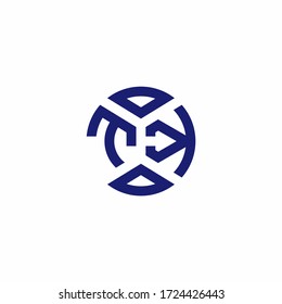 TK monogram logo with abstract shapes in modern style design template