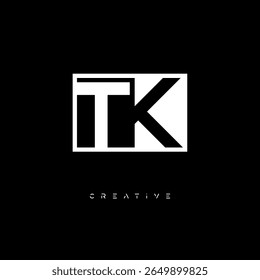 TK Negative Space Monogram – Minimalist Black and White Letter mark Logo for Creative Branding, Fashion Identity  Modern Design Concepts
