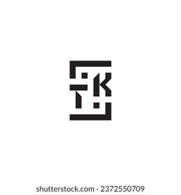 TK square concept retro logo in high quality professional design that will print well across any print media