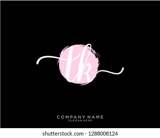 TK T K Initial handwriting logo template