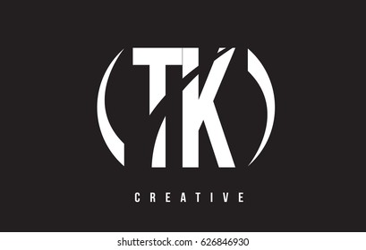 TK T K White Letter Logo Design with White Background Vector Illustration Template.