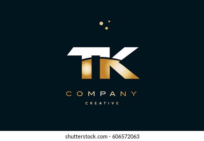 tk t k  white yellow gold golden metal metallic luxury alphabet company letter logo design vector icon template
