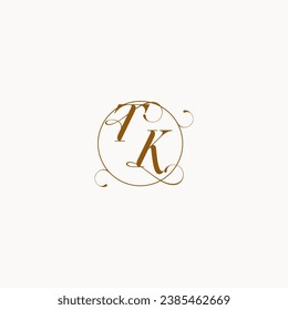 TK uniquely wedding logo symbol of your marriage and you can use it on your wedding stationary