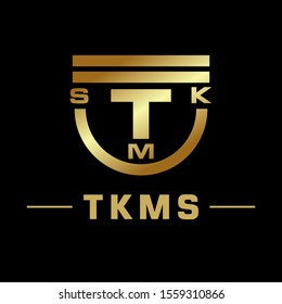 TKMS Logo Design Template. Luxury Gold Letter Logo Vector eps.10