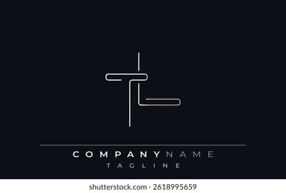 TL Abstract Line Style Logo. Minimalist Design Featuring the Letters T and L Abstract Line Style