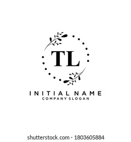 TL Beauty vector initial logo, handwriting logo of initial signature, wedding, fashion, jewerly, boutique, floral and botanical with creative template for any company or business.
