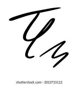 Logotipo inicial de escritura a mano para identidad