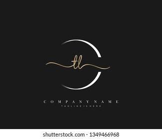 TL initial handwriting logo template vector