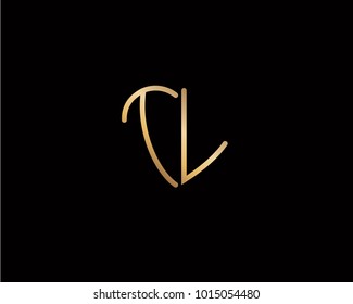 TL initial heart shape gold colored logo