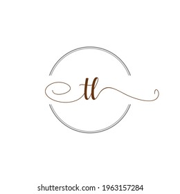 TL Initial Logo Handwriting template letter illustration