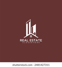 TL initial monogram building and roof logo for real estate