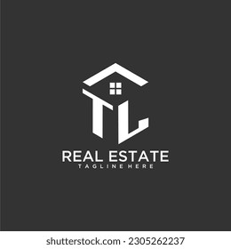 TL initial monogram logo for real estate with polygon shape creative design