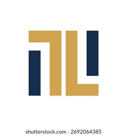 Logotipo del Vector de la letra del TL con diseño simétrico 