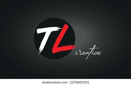 TL Letters Brush Paint Logo icon, Elegant Vector Design
