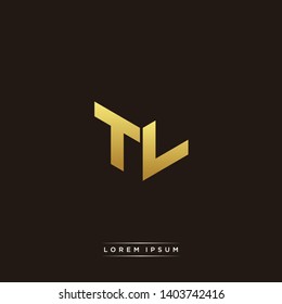 TL Logo Letter Initial Logo Designs Templete with Gold and Black Background