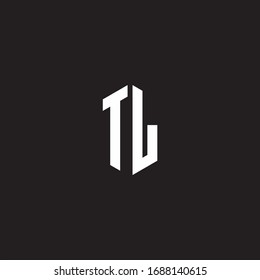TL Logo monogram with hexagon shape style design template isolated on black background