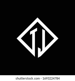Monograma del logotipo TL con plantilla de diseño de estilo giratorio cuadrado