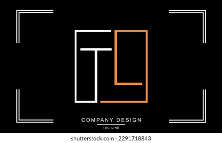 Monograma con el logotipo de las letras abstractas TL, LT