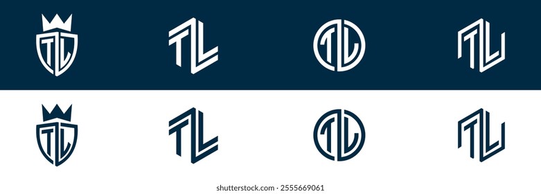 TL LT letter logo set design