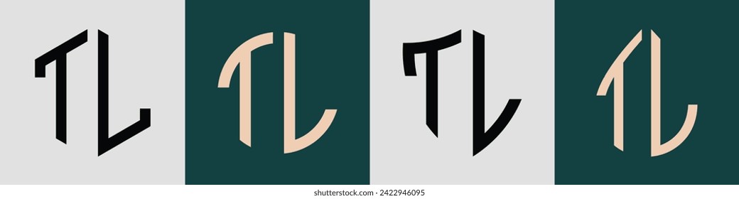 TL modern initial letter logo design vector bundle. It will be suitable for which company or brand name start those initial.