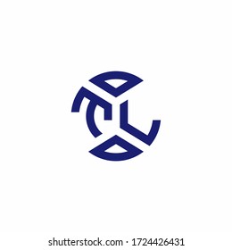 Logo de monograma TL con formas abstractas en plantilla de diseño de estilo moderno
