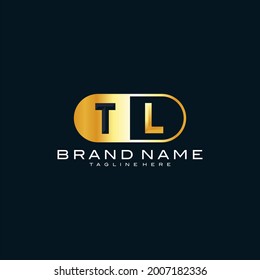 TL monogram logo with oval golden metal shape. premium 3D letters gold design. Logo can be used for business, jewelry shop, clothes, luxury goods. vector illustration template